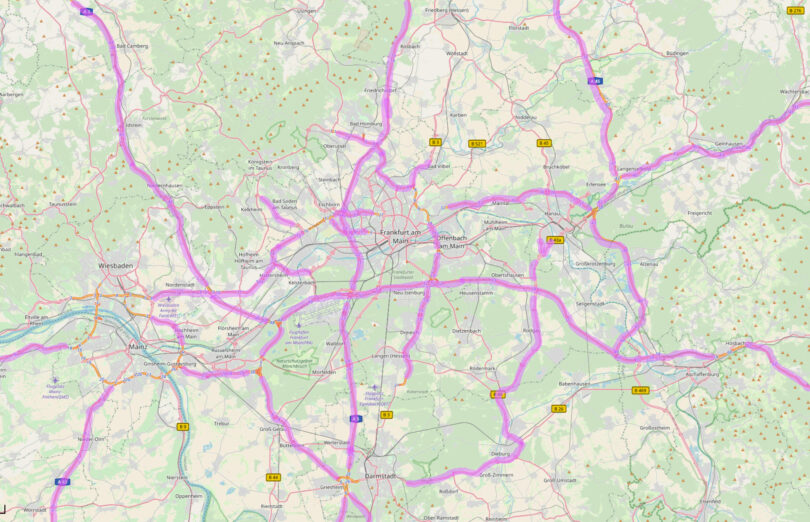 Autobahn-Übersicht Rhein-Main-Gebiet