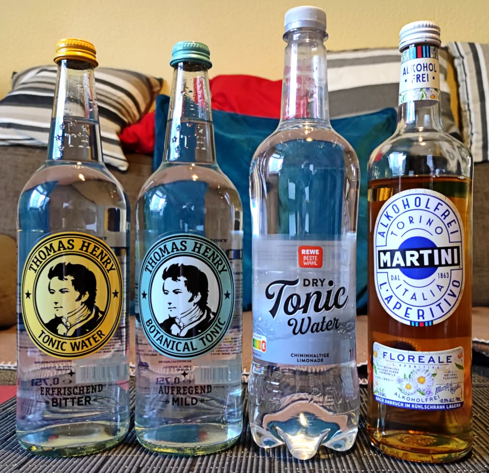 Martini Floreale und verschiedene Tonic Water