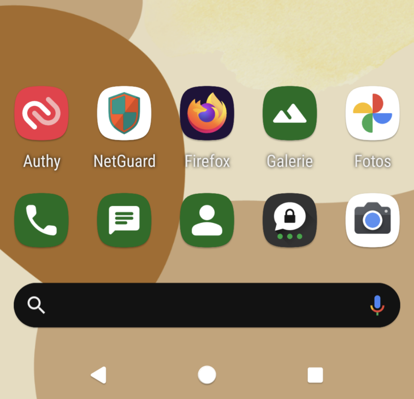 Nova-Launcher, Suchwidget, Eingabemaske Bild 2